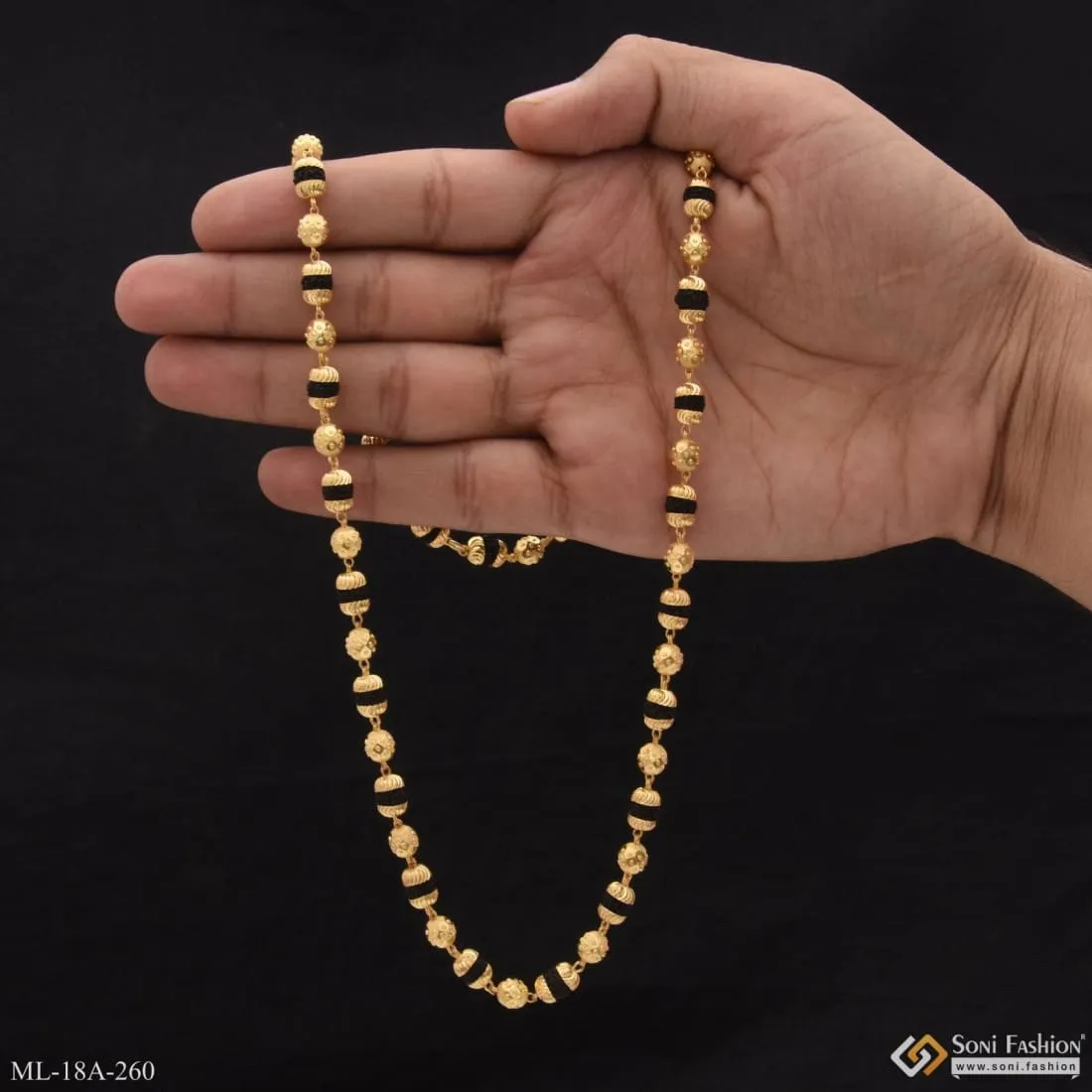 1 Gram Gold Forming 2 in 1 Best Quality Attractive Design Mala for Men - Style A260