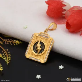 1 Gram Gold Forming Thunder With Diamond Gorgeous Design Pendant - Style B007 1 Gram Gold Forming Thunder With Diamond Gorgeous Design Pendant - Style B007