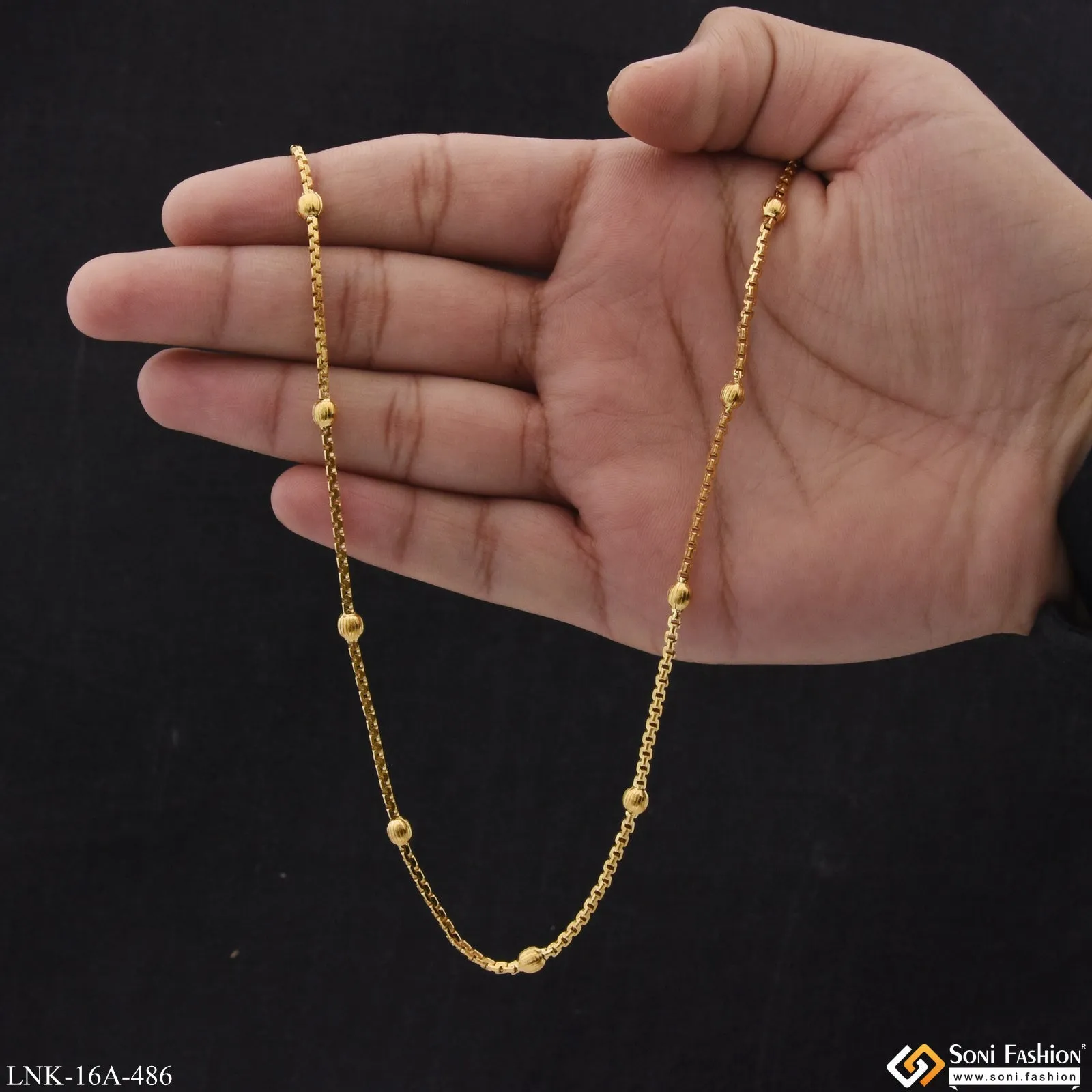 1 Gram Gold Plated Beautiful Design Best Quality Chain for Ladies - Style A486