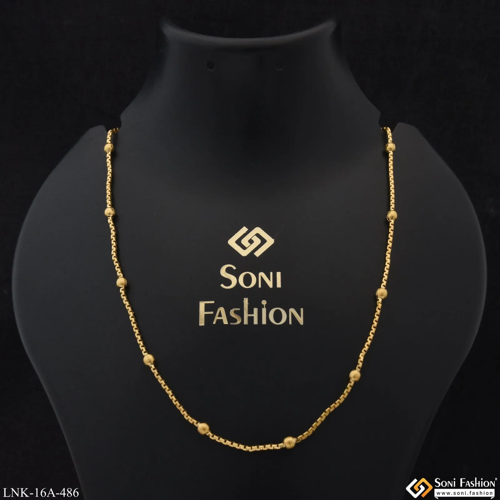1 Gram Gold Plated Beautiful Design Best Quality Chain for Ladies - Style A486