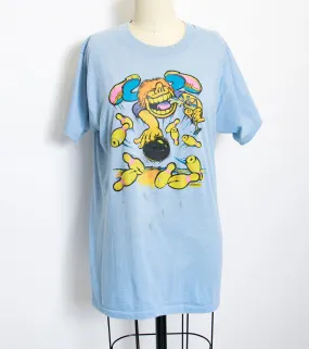 1970s T-Shirt Bowling Blue Tee M 1970s T-Shirt Bowling Blue Tee M