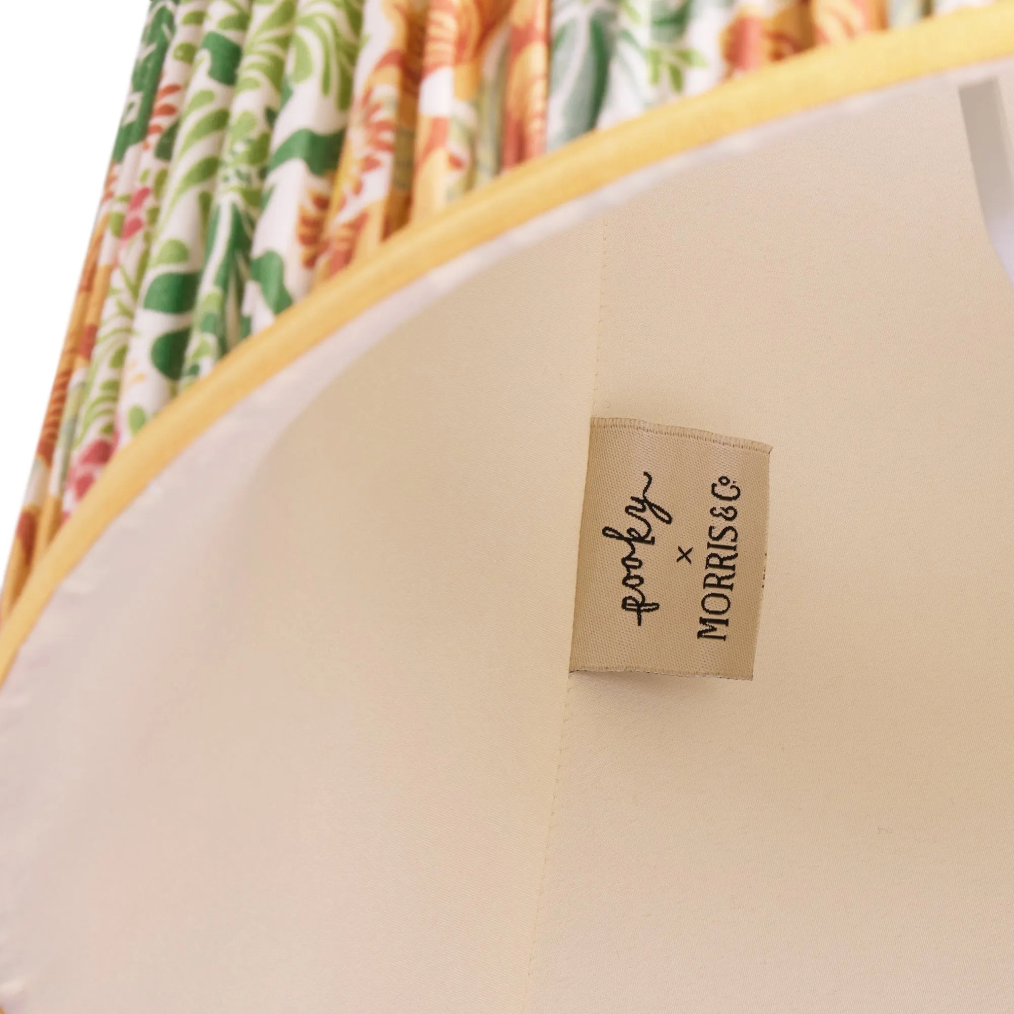 20cm empire shade in herball and weld Bower printed cotton by Morris & Co.