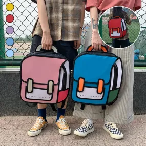 2D Cartoon Funny Backpack 2D Cartoon Funny Backpack