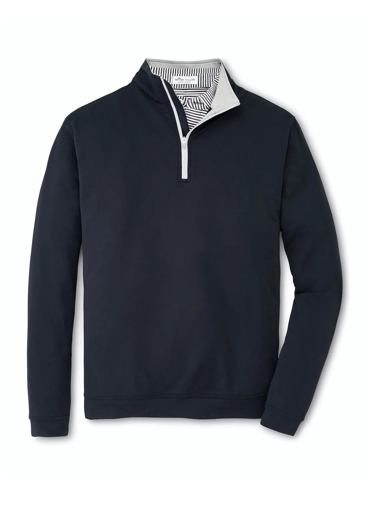 3-Day Swift Ship: Peter Millar - Men's Perth Stretch Loop Terry Quarter-Zip - Black