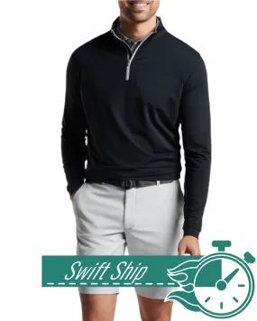 3-Day Swift Ship: Peter Millar - Men's Perth Stretch Loop Terry Quarter-Zip - Black 3-Day Swift Ship: Peter Millar - Men's Perth Stretch Loop Terry Quarter-Zip - Black