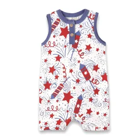4Th of July Sleeveless Shortie Baby Romper 4Th of July Sleeveless Shortie Baby Romper