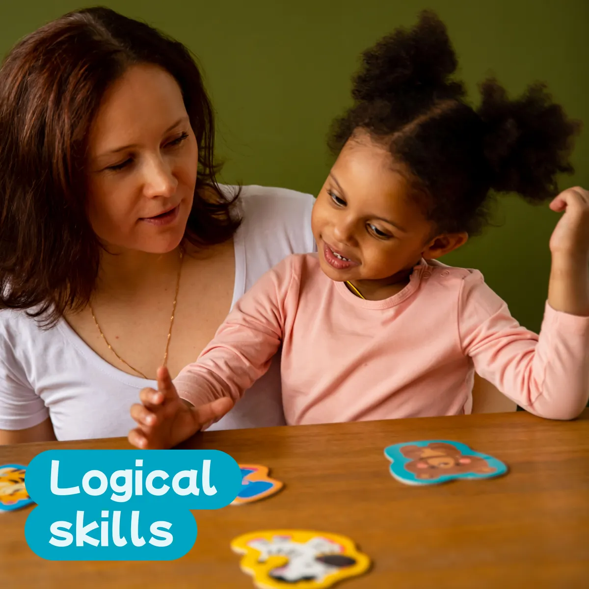 8pcs Contour Puzzles - Wild Animals - Toddler Educational Learning Toys for Kids 3