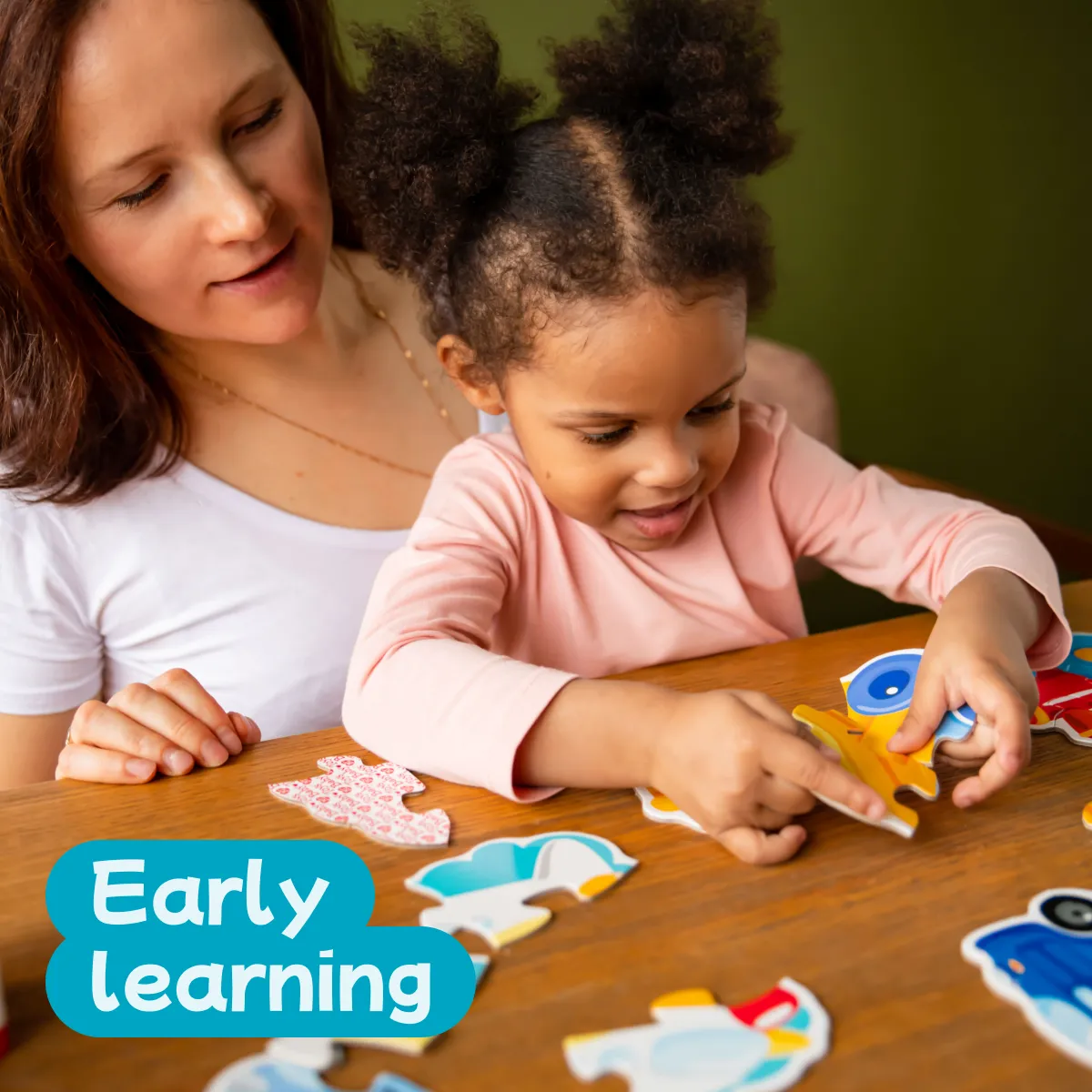 8pcs Contour Puzzles - Wild Animals - Toddler Educational Learning Toys for Kids 3