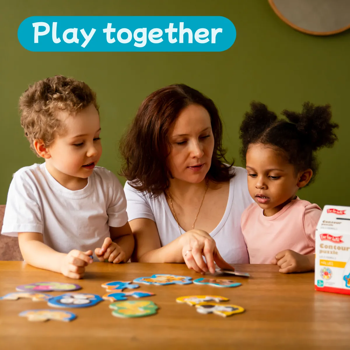 8pcs Contour Puzzles - Wild Animals - Toddler Educational Learning Toys for Kids 3