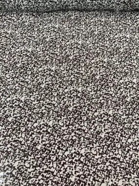 Abstract Mini-Graphic Printed Silk Chiffon - Black / White Abstract Mini-Graphic Printed Silk Chiffon - Black / White