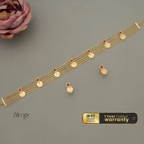 AG101758 - Gold tone Kashu Lakshmi choker with matching Earring AG101758 - Gold tone Kashu Lakshmi choker with matching Earring