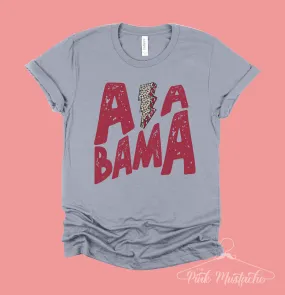Alabama Unisex Soft Style Tee / Lightning Bolt State Shirt Alabama Unisex Soft Style Tee / Lightning Bolt State Shirt
