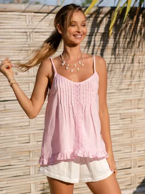 Anais French Linen Cami Top Orchid Pink Anais French Linen Cami Top Orchid Pink