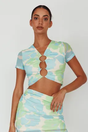 Angelus Ring Accent Mini Skirt Printed Cream Angelus Ring Accent Mini Skirt Printed Cream