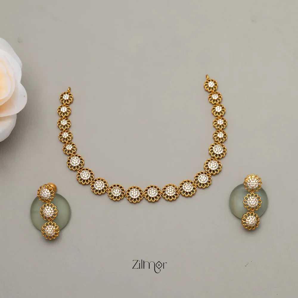 Antique AD Necklace with Earring Set - NV1047  (color option)