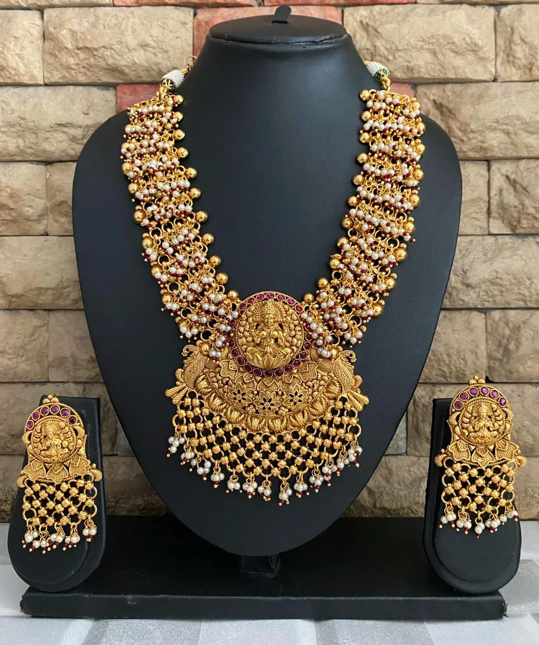 Antique Golden Goddess Lakshmi Temple Jewellery For Weddings By Gehna Shop