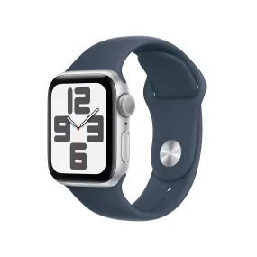 Apple Watch SE GPS 40mm Silver Aluminium Case with Storm Blue Sport Band - M/L Apple Watch SE GPS 40mm Silver Aluminium Case with Storm Blue Sport Band - M/L