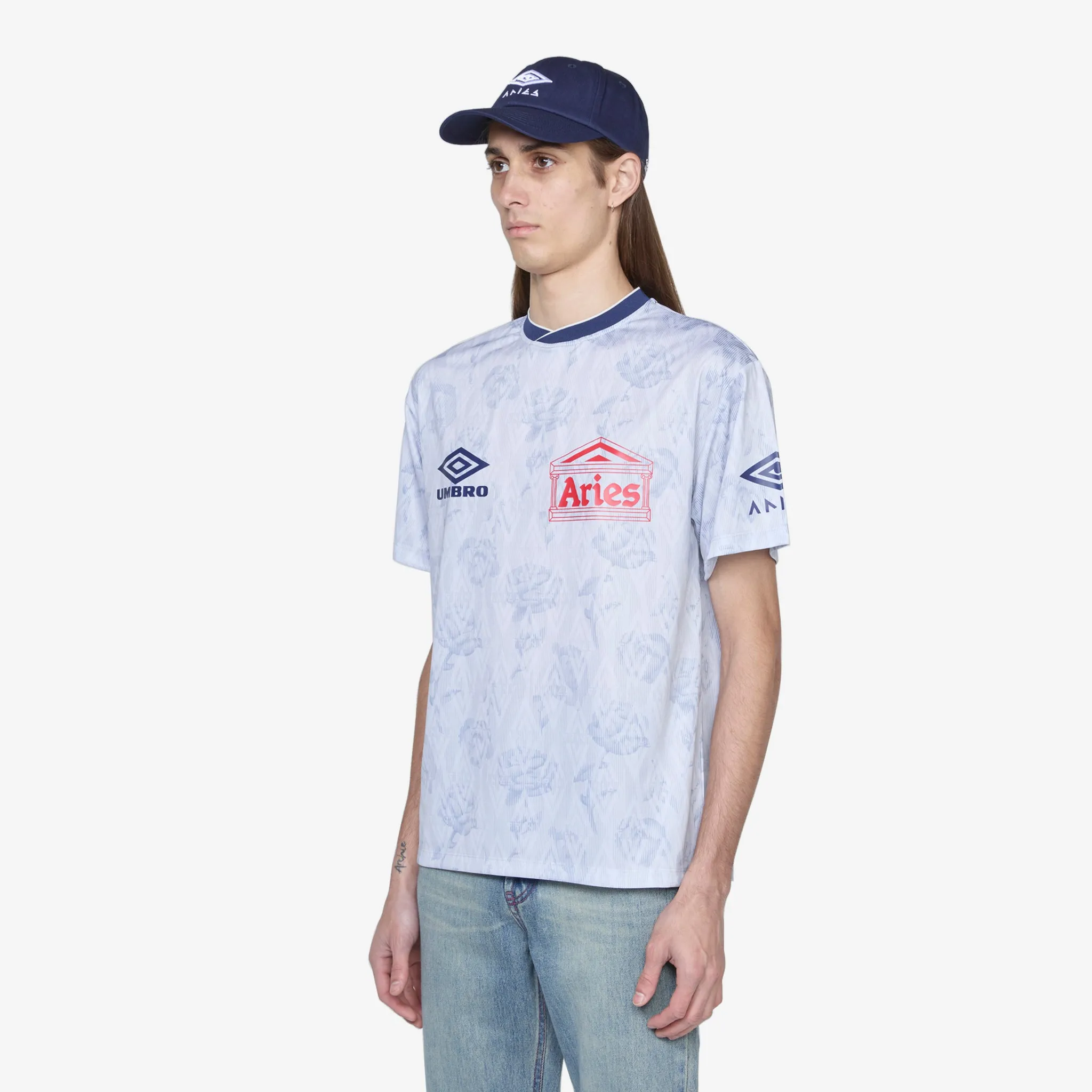 Aries x Roses Short Sleeve Football Jersey White