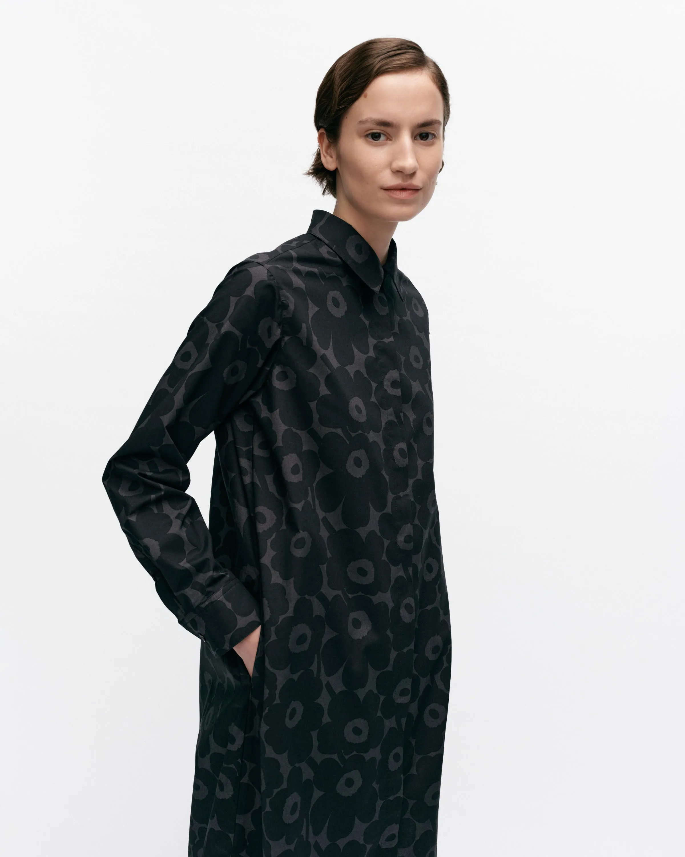 Askare Mini Unikko Cotton Poplin Shirt Dress 117cm