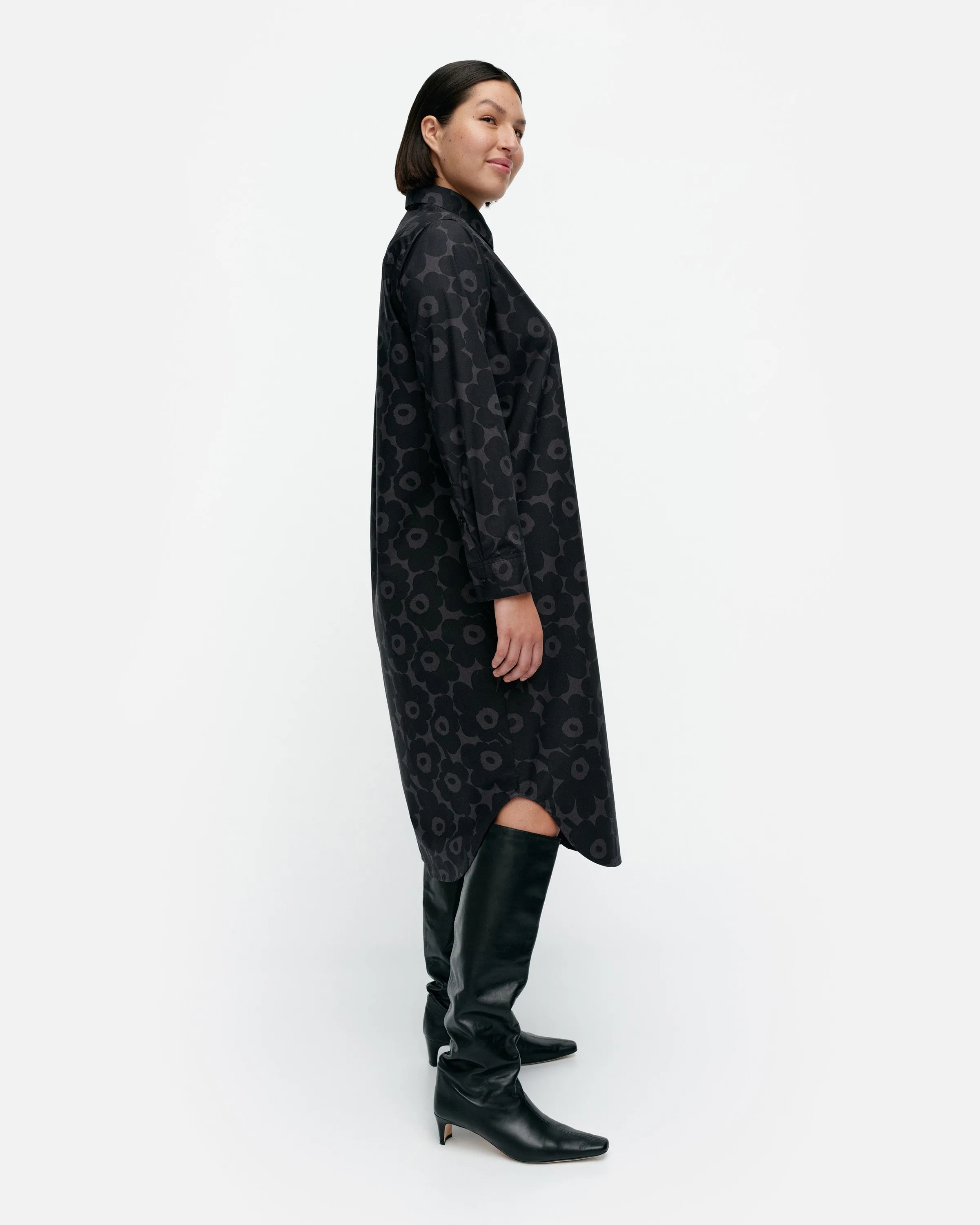 Askare Mini Unikko Cotton Poplin Shirt Dress 117cm