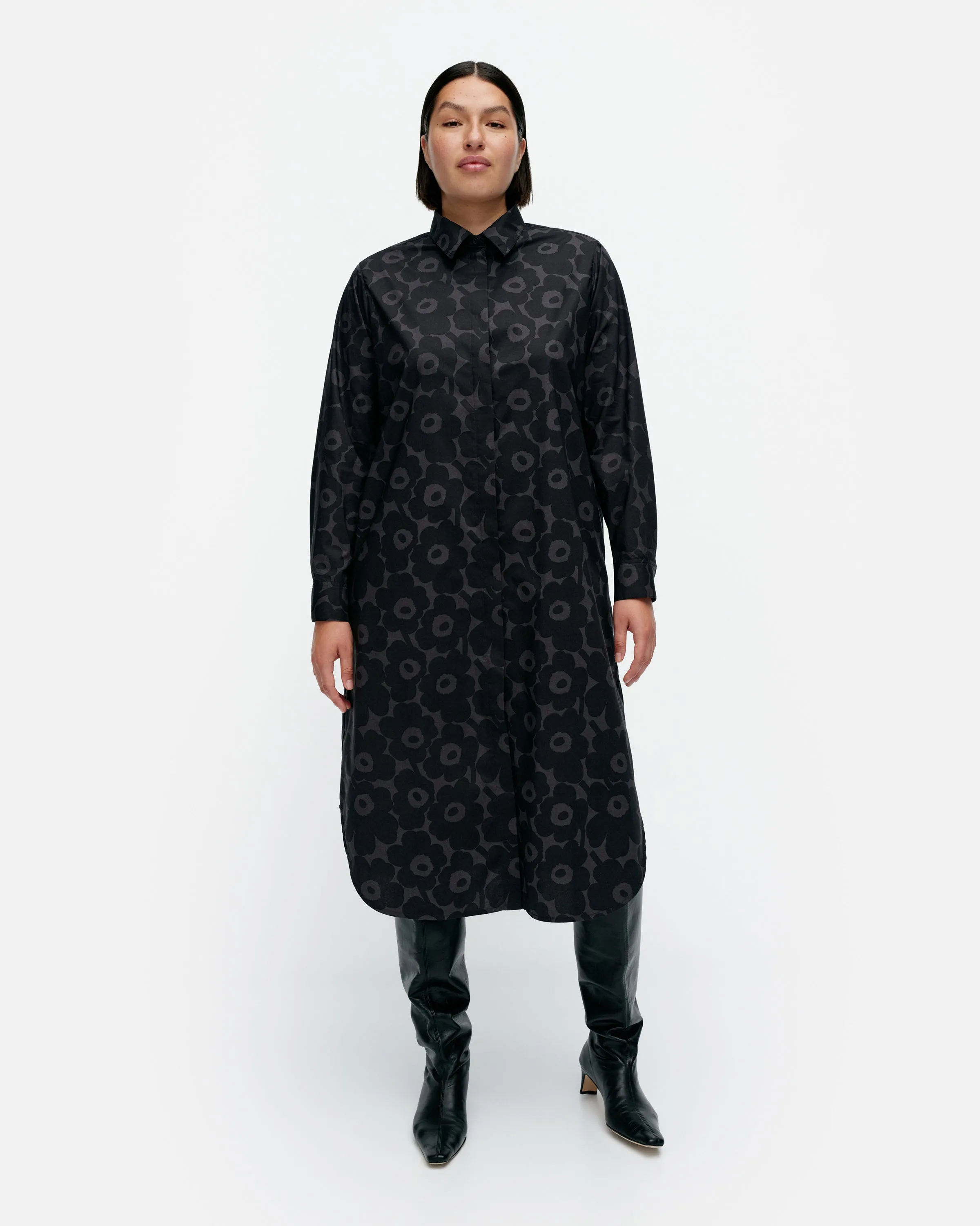 Askare Mini Unikko Cotton Poplin Shirt Dress 117cm