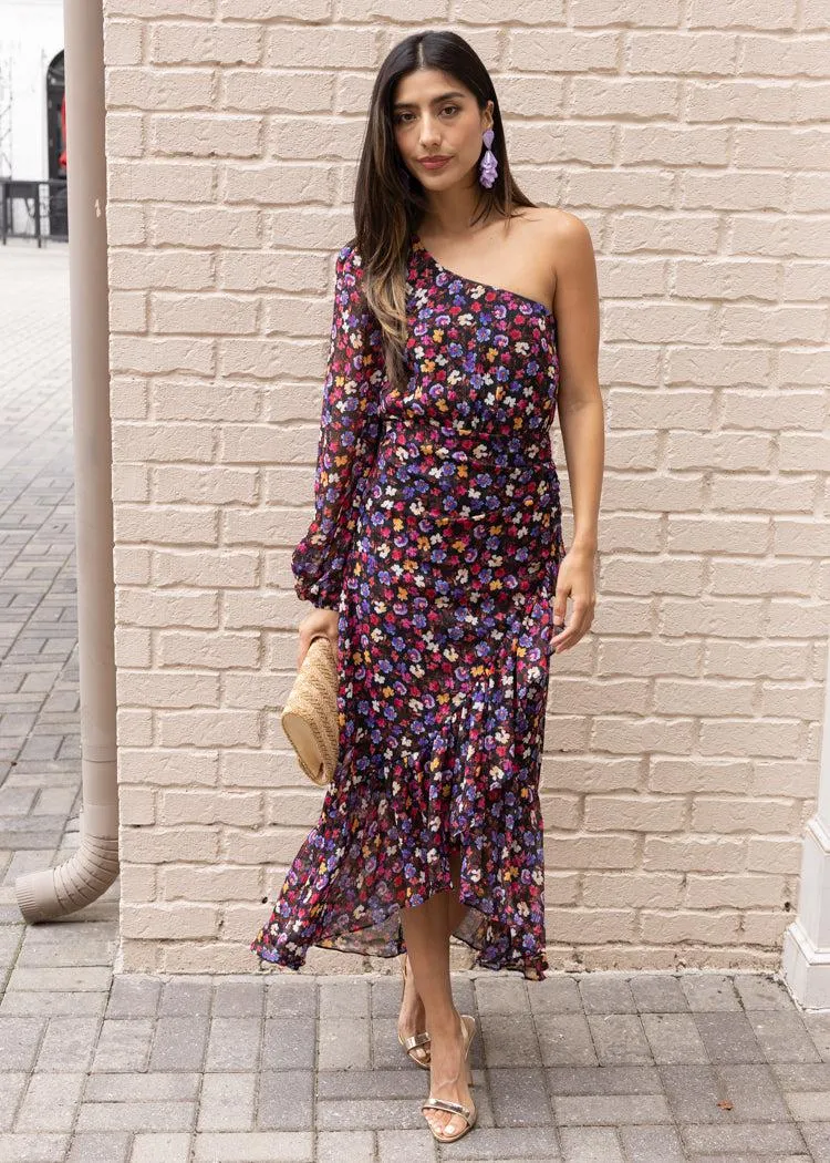 ASTR The Label Calista Dress- Blue Red Ditsy-***FINAL SALE***