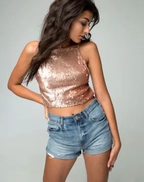 Athena Top in Champagne Sequin Athena Top in Champagne Sequin