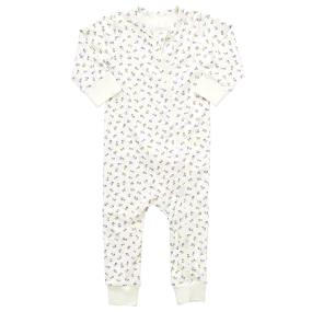 Baby Organic Romper - Tiny Purple Roses Baby Organic Romper - Tiny Purple Roses