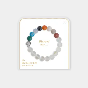 Beatitudes Frosted Glass Stretch Bracelet - Multi/Clear Beatitudes Frosted Glass Stretch Bracelet - Multi/Clear