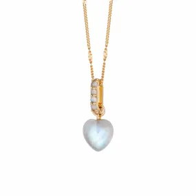Beloved Moonstone Heart Drop Pendant 18ct Gold Plate Beloved Moonstone Heart Drop Pendant 18ct Gold Plate