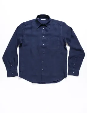 BKT14 Relaxed Casual Shirt in Linen Twill - Salerno Blue BKT14 Relaxed Casual Shirt in Linen Twill - Salerno Blue