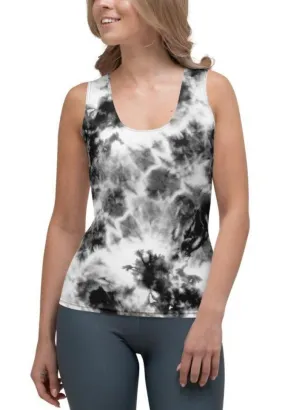 Black & White Tie Dye Tank Top Black & White Tie Dye Tank Top