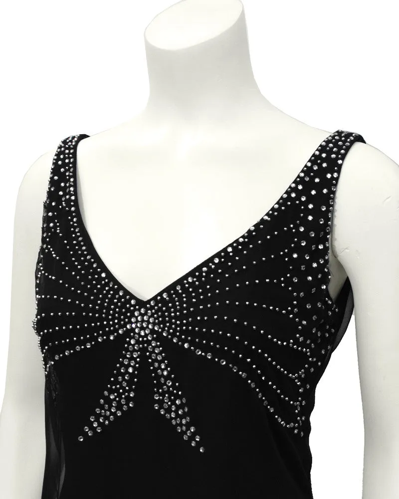 Black Chiffon Gown with Shawl