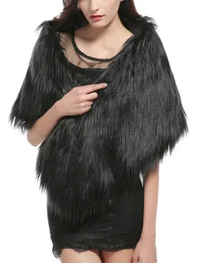 Black Faux Fur Shawl Black Faux Fur Shawl