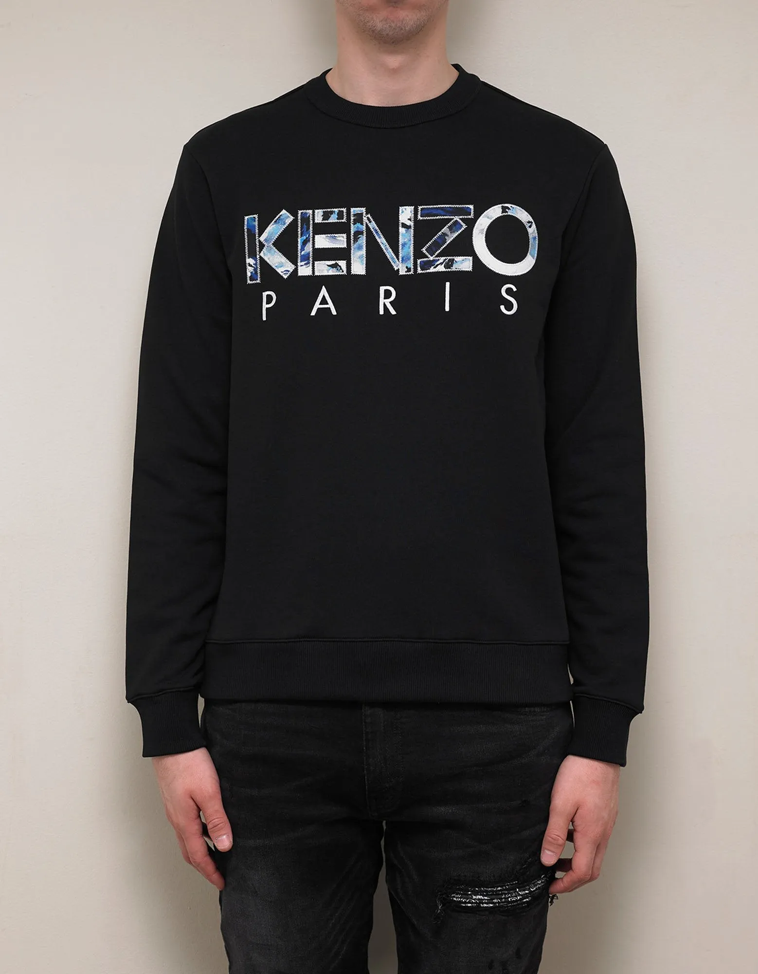 Black Logo Embroidery Sweatshirt