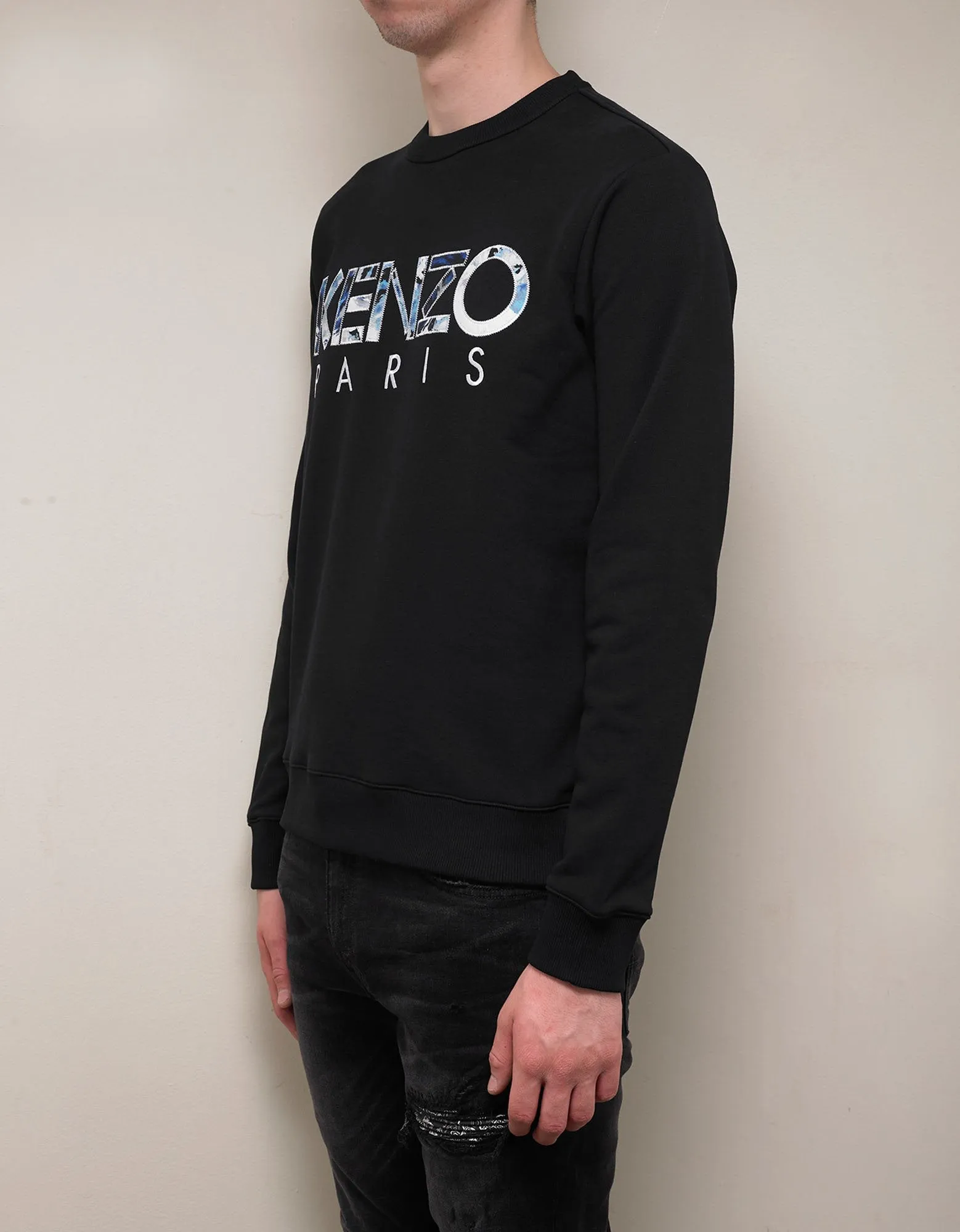 Black Logo Embroidery Sweatshirt