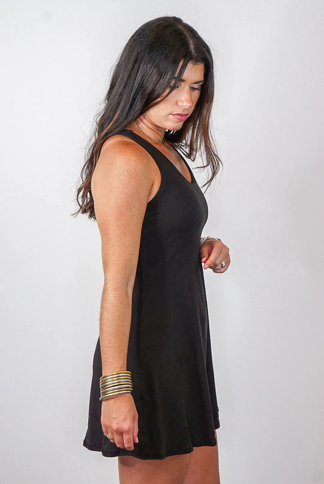 Black Tennis Romper Dress