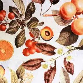Blossom Fruit, Cherry, Peach, Polyester Canvas Fabric Blossom Fruit, Cherry, Peach, Polyester Canvas Fabric