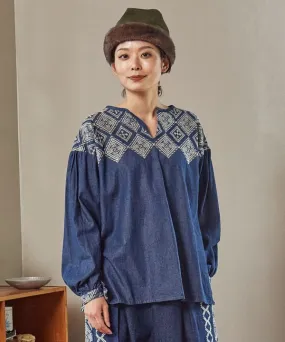 Bohemian Embroidery Denim Top Bohemian Embroidery Denim Top