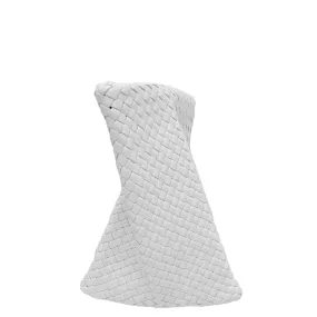 Bottega Veneta White Intrecciato Nappa Crisscross Clutch Bottega Veneta White Intrecciato Nappa Crisscross Clutch