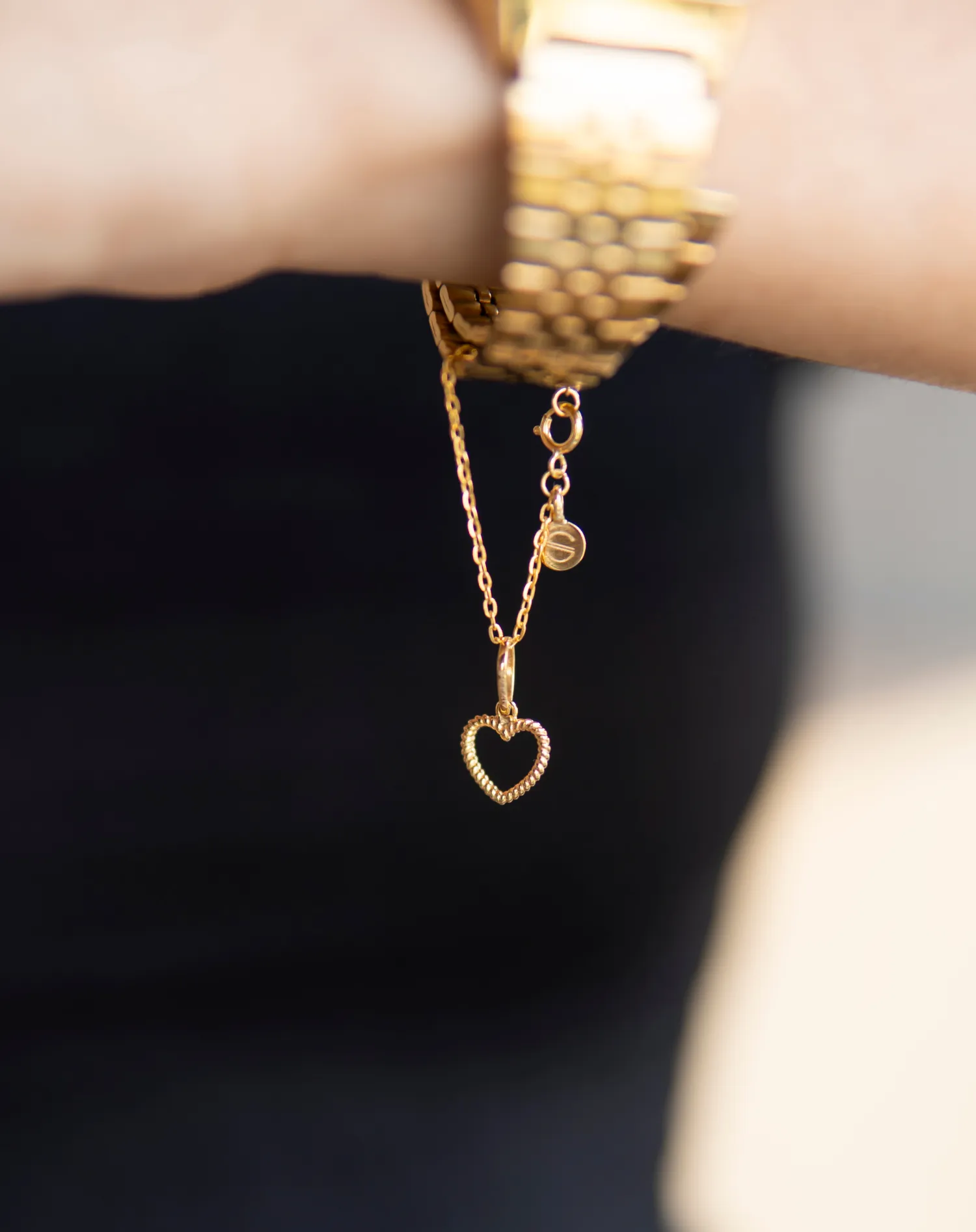 Braided Heart Charm Pendant