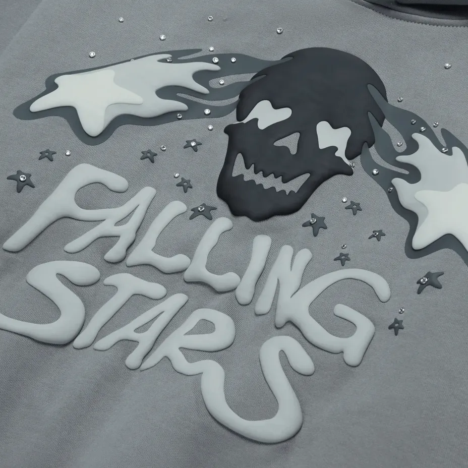 Broken Planet Falling Stars Hoodie Dark Gray