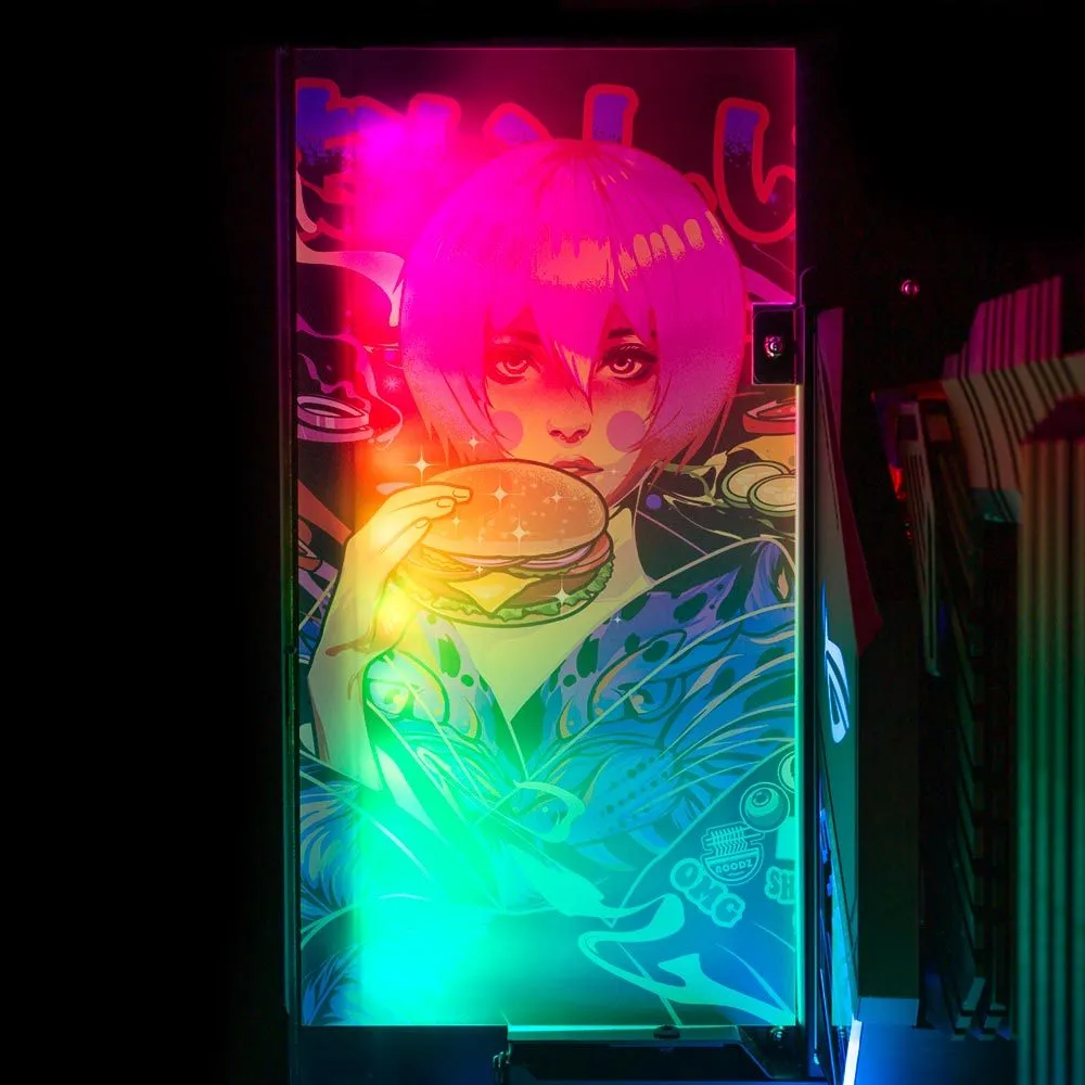 Burger Geisha Lian Li O11 and Dynamic and XL Rear Panel Plate Cover with ARGB LED Lighting