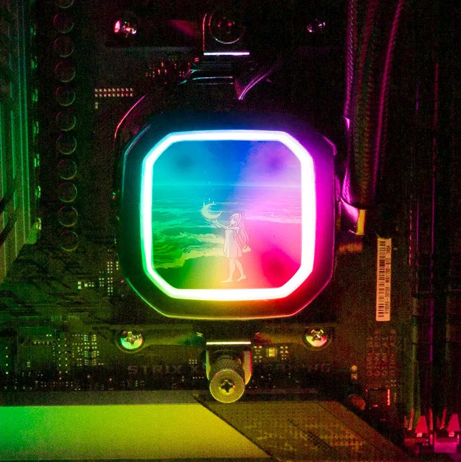 Catching The Moon AIO Cover for Corsair RGB Hydro Platinum and Pro Series (H100i, H115i, H150i, H100X, XT, X, SE, H60)