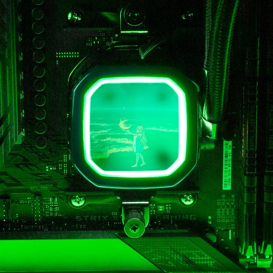 Catching The Moon AIO Cover for Corsair RGB Hydro Platinum and Pro Series (H100i, H115i, H150i, H100X, XT, X, SE, H60)