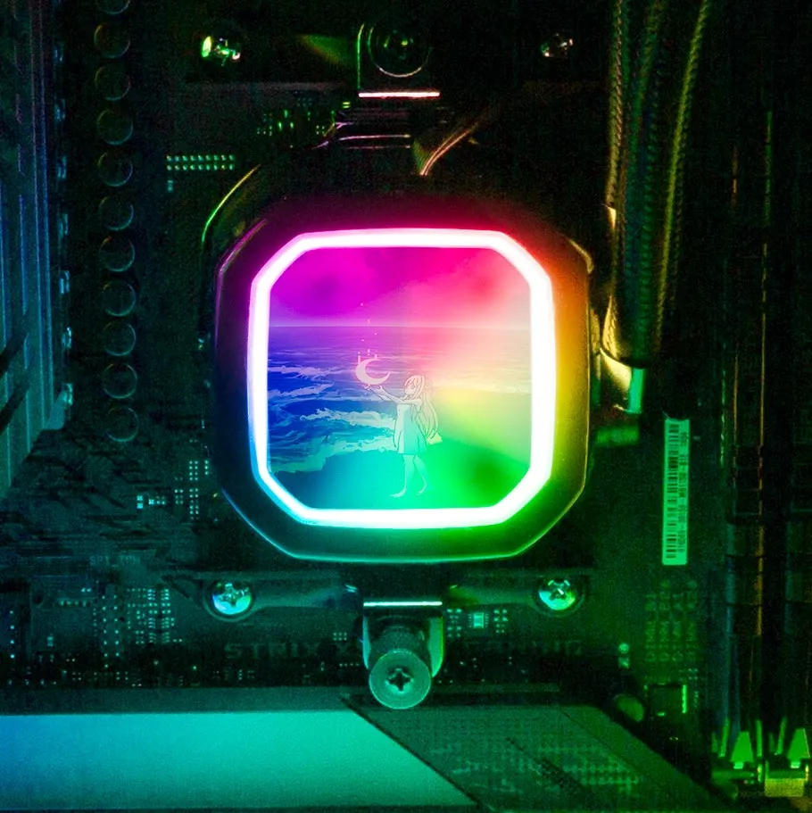 Catching The Moon AIO Cover for Corsair RGB Hydro Platinum and Pro Series (H100i, H115i, H150i, H100X, XT, X, SE, H60)