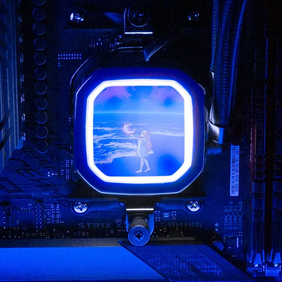 Catching The Moon AIO Cover for Corsair RGB Hydro Platinum and Pro Series (H100i, H115i, H150i, H100X, XT, X, SE, H60)