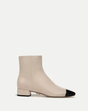 Cecile Leather Cap-Toe Bootie Cecile Leather Cap-Toe Bootie