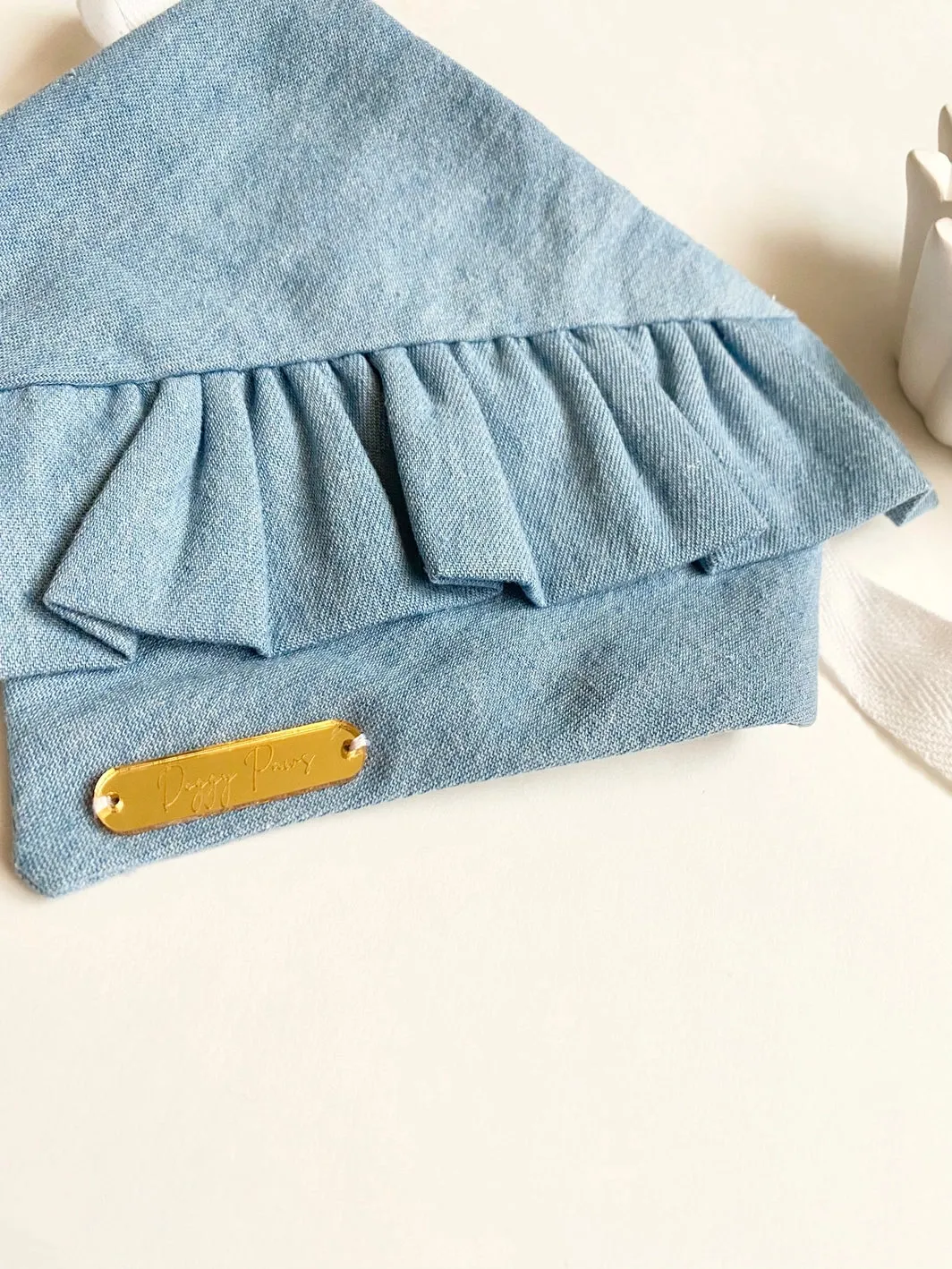 Chambray Ruffle Bandana for Dogs (Made in the USA)