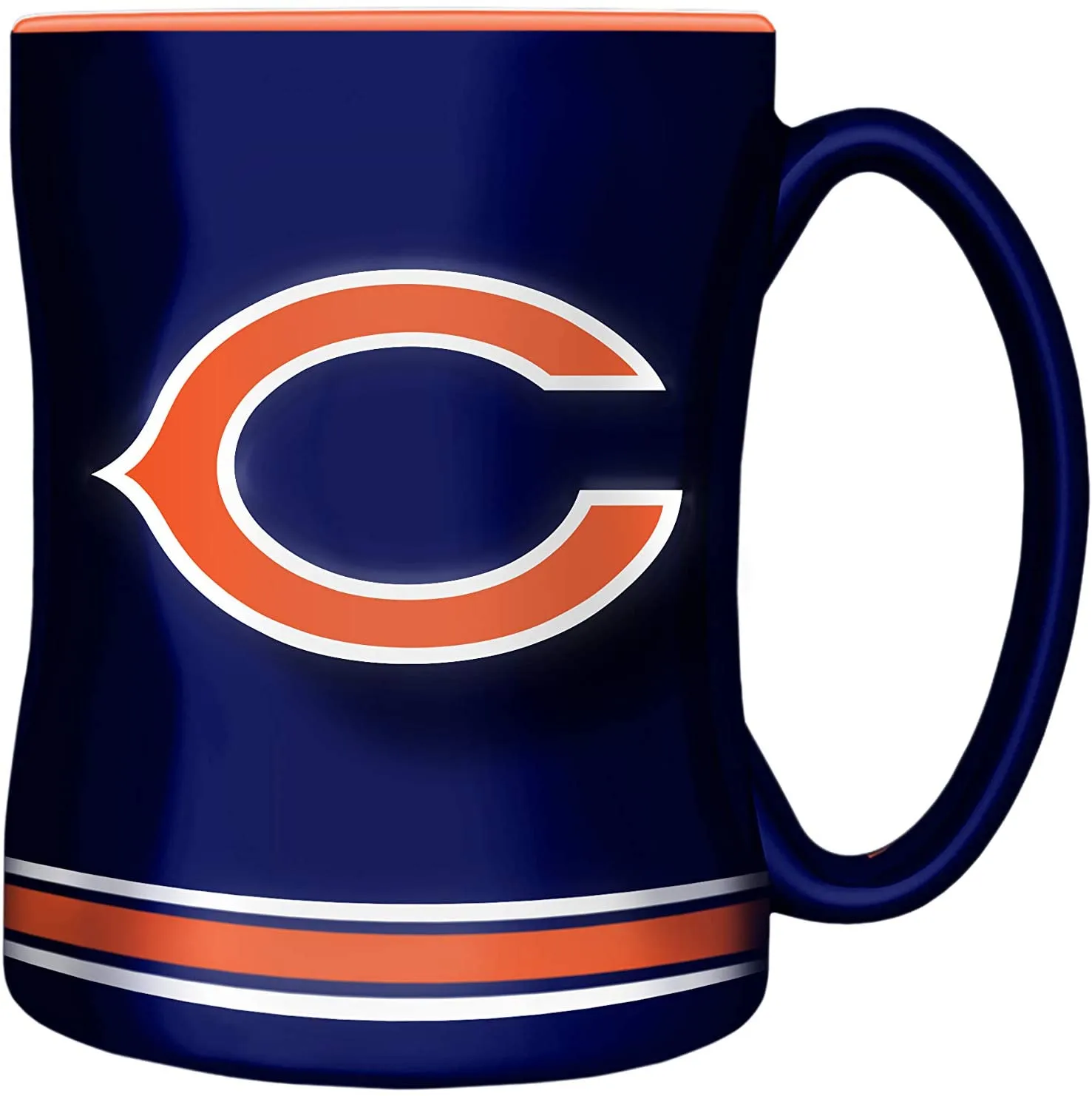 Chicago Bears Primary Logo Navy Orange NFL Football 14oz Sculpted C-Handle Mug